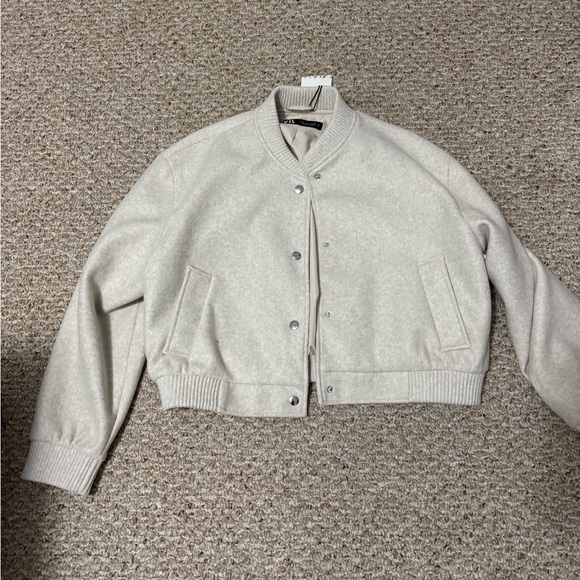 Zara Jackets & Blazers - Women's Cream Bommer Jacket Zara M NWT